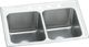 Elkay Lustertone® Classic Lustrous Satin 25" x 19-1/2" x 10-1/8" 4-Hole Equal Double Bowl Drop-In Sink-0