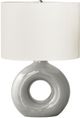 Monarch Specialties Inc. Grey Ceramic Table Lamp with Ivory Shade-0
