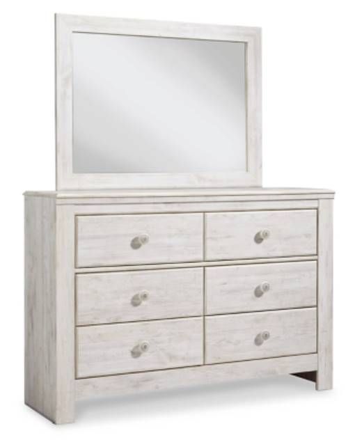 Signature Design by Ashley® Paxberry 5-Piece Whitewash Full Panel Headboard Bedroom Set-2