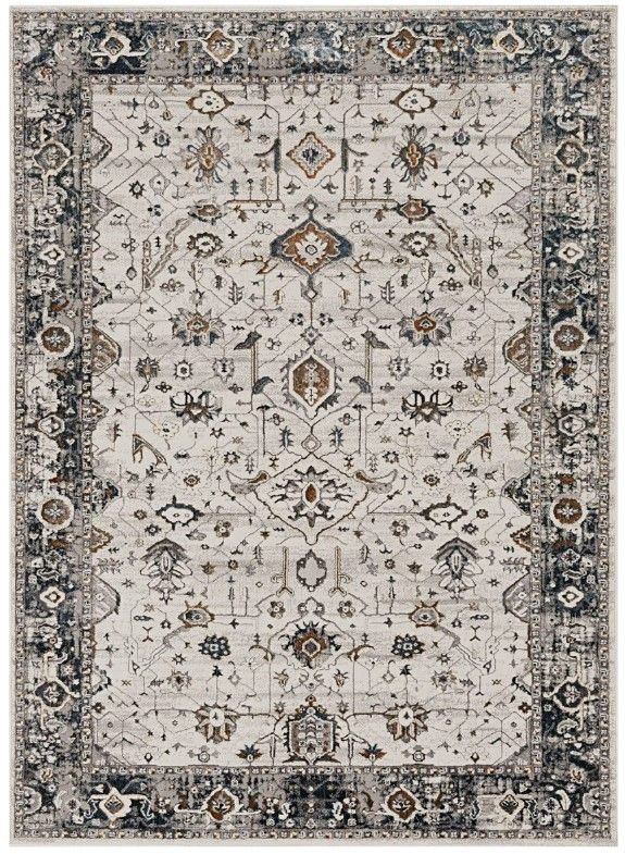 KAS Rugs Inspire Ivory/Gray Empera 5'x8' Area Rug-0