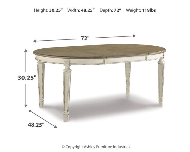 Signature Design by Ashley® Realyn 5-Piece Chipped White Dining Set-3