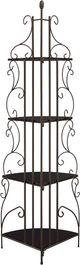 Coaster® Poppy Cappuccino/Copper 4-Shelf Corner Bookcase-1
