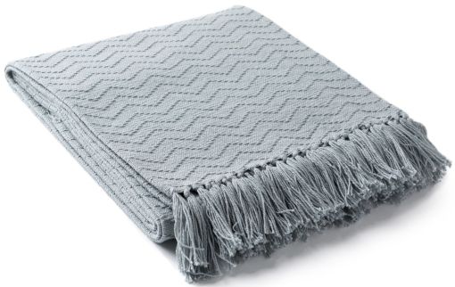 Surya Thelma Ice Blue 50"x60" Throw Blanket-1