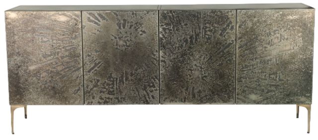 Home Trends & Design Mojave Brass/Desert Patina 4-Door Buffet-1