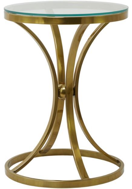 Deco Marche U Select Clear Accent Table with Gold Base-2