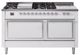 Ilve® Nostalgie II Noblesse 60'' White Pro Style Dual Fuel Range with Chrome Trim-0