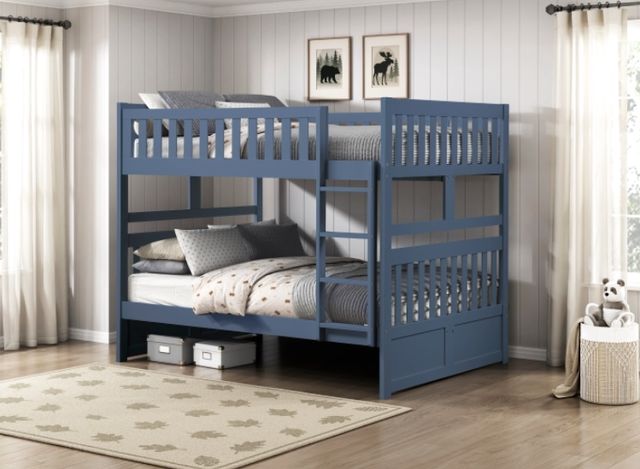 Homelegance® Nora Blue Full/Full Bunk Bed-1