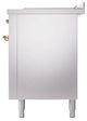 Ilve® Nostalgie II Noblesse 60'' Stainless Steel Pro Style Dual Fuel Range with Brass Trim-3