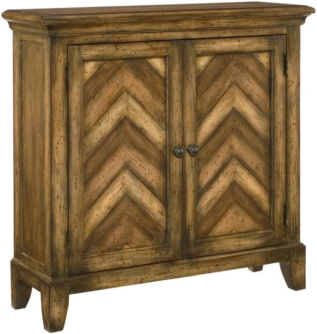 Hammary® Hidden Treasures Brown Chevron Cabinet-0