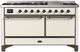 Ilve® Majestic III 60" Antique White Pro Style Dual Fuel Natural Gas Range with Solid Door and Burnished Trim-0