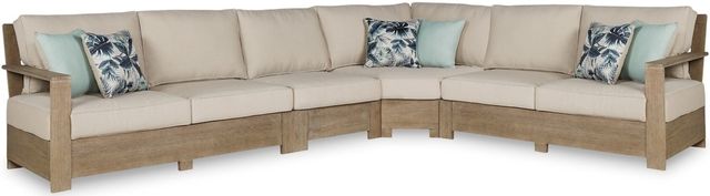 Signature Design by Ashley® Silo Point 5-Piece Brown Outdoor Sectional Set-0