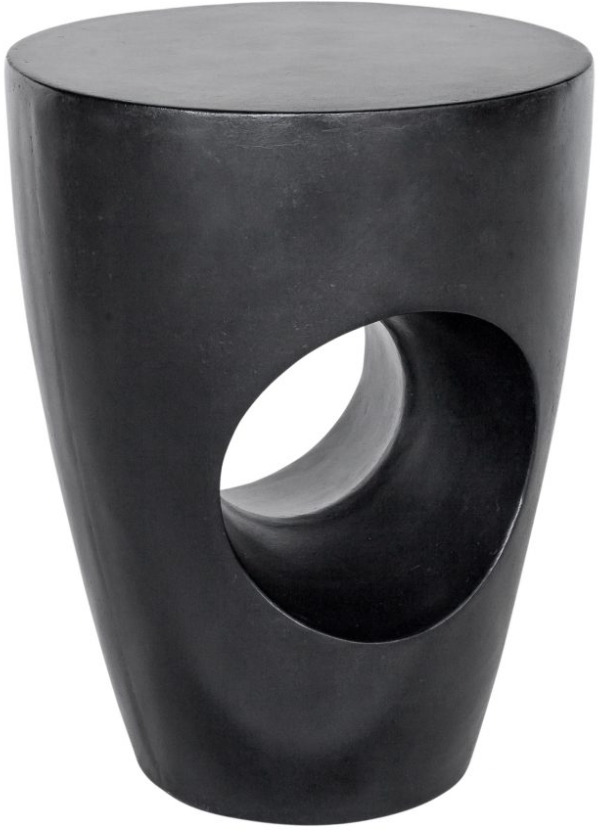 Moe's Home Collection Aylard Black Fiberstone Outdoor Stool-1