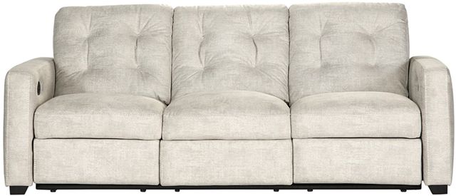 Hughes Furniture® 53019 Supple Ivory Manual Reclining Sofa-0