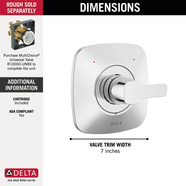 Delta Modern Monitor 14 Series Chrome Valve Only Trim-1