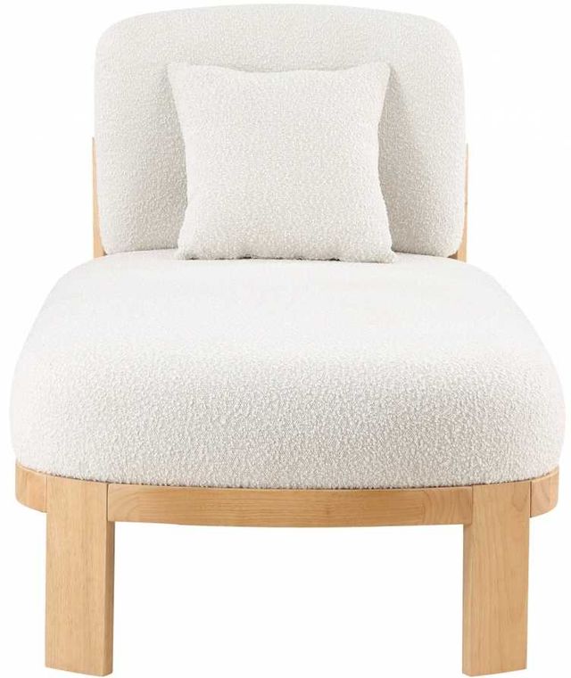 Meridian Furniture Maybourne Cream/Natural Boucle Fabric Bench-2