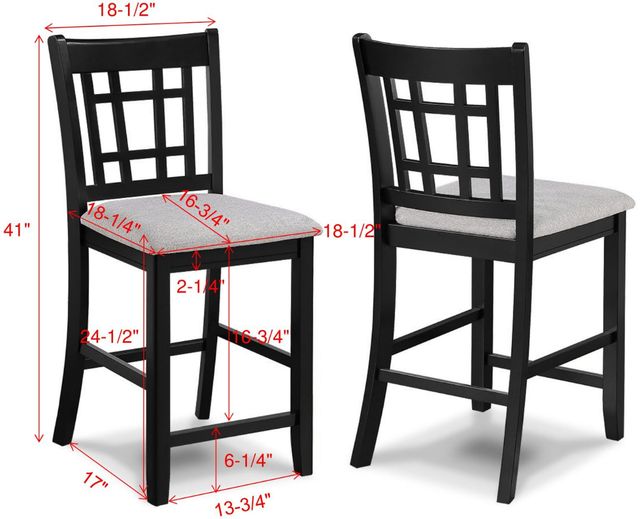 Crown Mark Hartwell Black/Light Gray Counter Chair-2