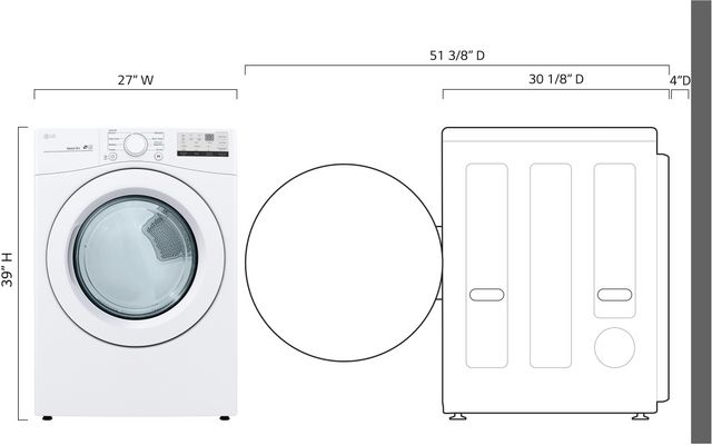LG 7.4 Cu. Ft. White Front Load Electric Dryer-8