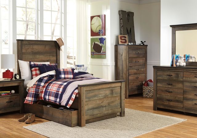 Signature Design by Ashley® Trinell 2-Piece Brown Twin Panel Headboard Bed Set-3