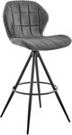 Armen Living Catalina Charcoal/Matte Black Counter Stool-0