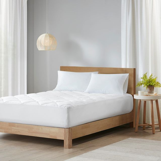 Olliix by Clean Spaces Allergen Barrier White Anti-Microbial Mattress Pad-4