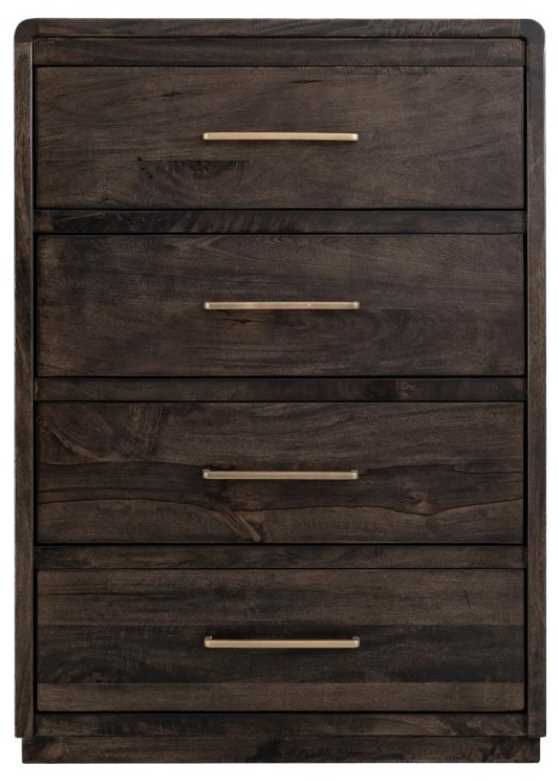 International Furniture Direct Dark Mezquite Black Chest-3