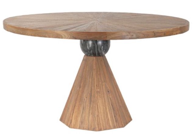 Home Trends & Design Eiffel Antique Teakwood 54" Dining Table-0