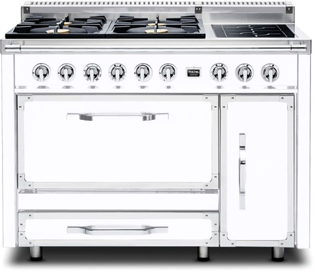 Viking® Tuscany 48" White Dual Fuel Pro-Style Dual Fuel Natural Gas Range-0