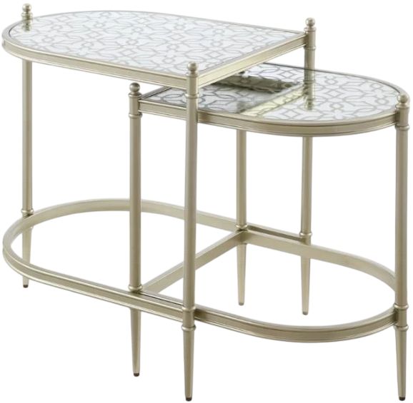 ACME Furniture Zaba Glass Top Nesting Table with Champagne Base-0