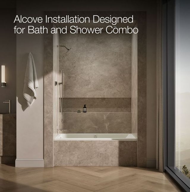 KOHLER® Underscore® Biscuit 60" X 30" Alcove Heated Bubblemassage™ Air Bath with Whirlpool - Left Drain-3