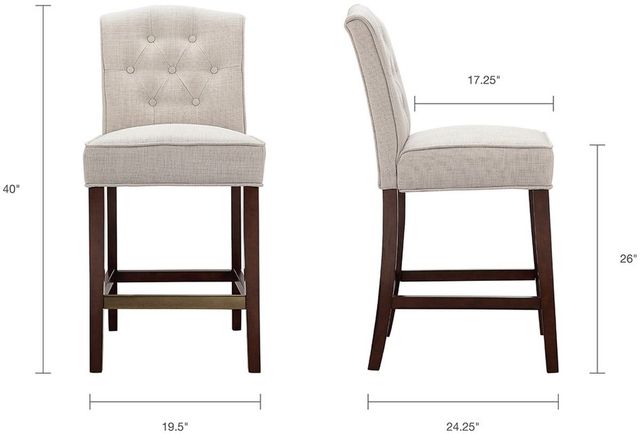 Olliix by Madison Park Tan Marian Tufted Counter Stool-2