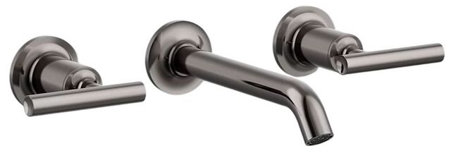 KOHLER® Purist® Vibrant Titanium Wall-Mount Bathroom Sink Faucet Trim with Lever Handles-0