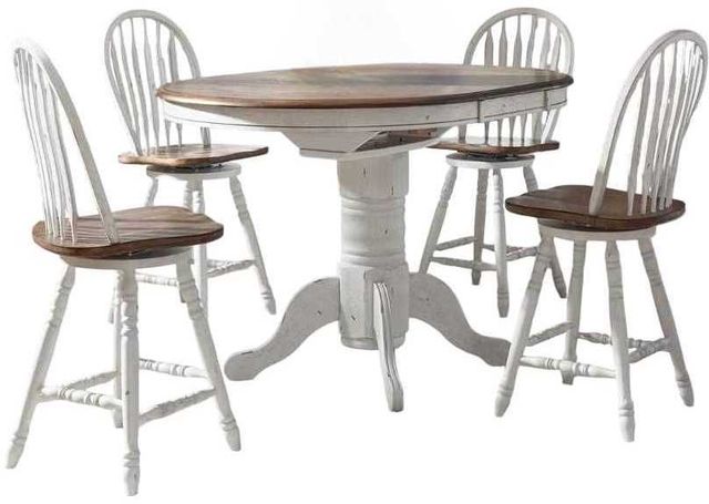 Liberty Furniture Carolina Crossing 5-Piece Antique Honey/White Dining Set-0