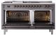 Ilve® Nostalgie II Noblesse 60'' Graphite Matte Pro Style Dual Fuel Range with Burnished Trim-1