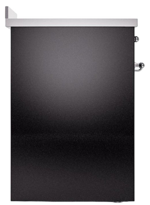 Ilve® Nostalgie II Noblesse 30'' Glossy Black Pro Style Induction Range with Chrome Trim-2