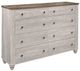 Mazin Furniture Nashville Antique White and Brown Dresser-1