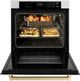 ZLINE Autograph Edition Professional 30" Satin Stainless Steel Single Electric Wall Oven with White Matte Door and Champagne Bronze Accents-2