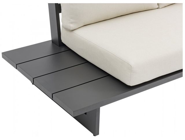 Meridian Furniture Maldives 4-Piece Cream/Dark Gray Aluminum/Fabric 185" Outdoor Modular Sectional-3