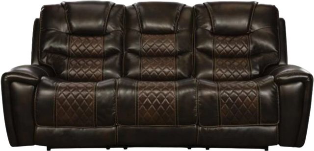 Corinthian Furniture Mcgregor Brown/Tobacco Manual Reclining Sofa with Dropdown Table-0