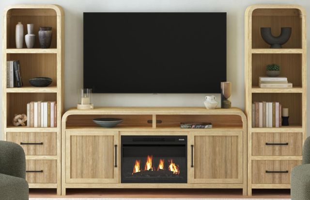 Elements International Ridgemont 4-Piece Natural Entertainment Unit with 70" TV Console-0