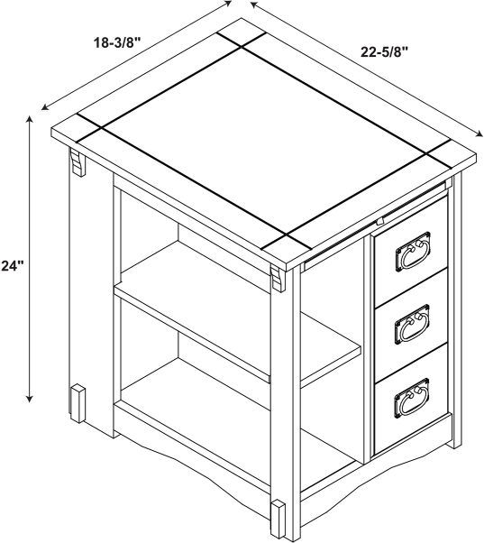 Powell® Mission Gray Side Table-2