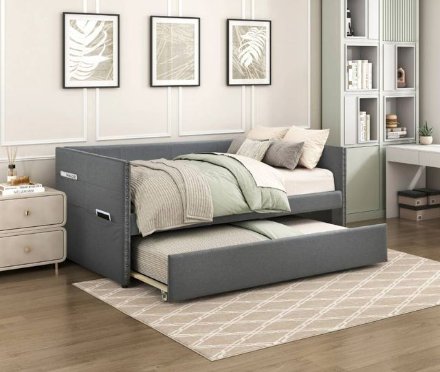 Homelegance® Boynton Dark Gray Youth Twin Daybed with Trundle-1