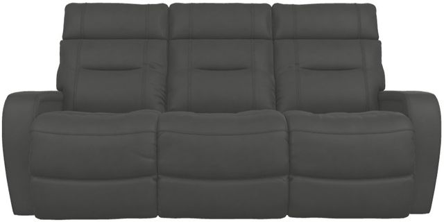 La-Z-Boy® Baron Blue Grey Leather Manual Wall Reclining Sofa-1