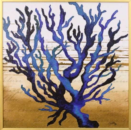 Stylecraft Coastal Blue Brown/Blue/Gold Wall Art-1