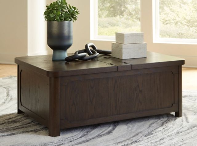 Signature Design by Ashley® Breckington Dark Brown Cocktail Table with Storage-4