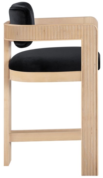 Meridian Furniture Sacha Black/Natural Upholstered Counter Stool-3