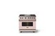 Viking® 5 Series 36" Blush Pro Style Dual Fuel (NG) Range with Brushed Brass Trim-3