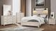 Elements International Fort Worth White Full Panel Bed with Lights-2