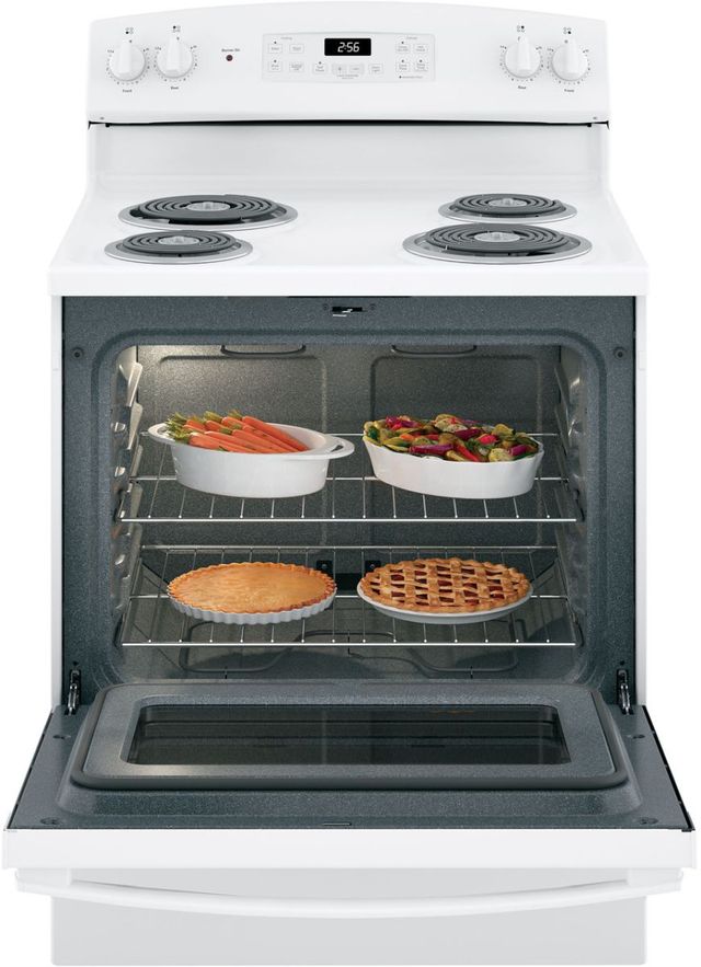 GE® 30" White Freestanding Electric Range-3