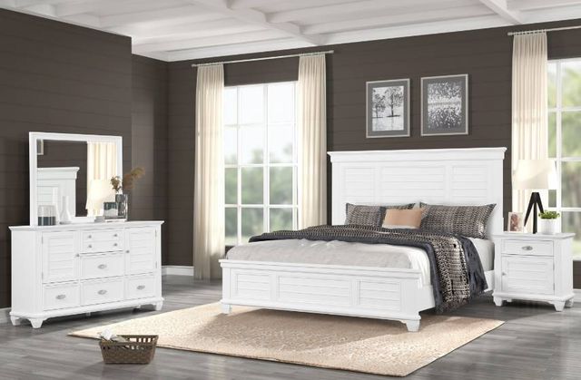 New Classic® Home Furnishings Jamestown 4-Piece White California King Storage Bedroom Set-1