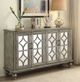 ACME Furniture Velika Weathered Gray Console Table with Four Doors-1